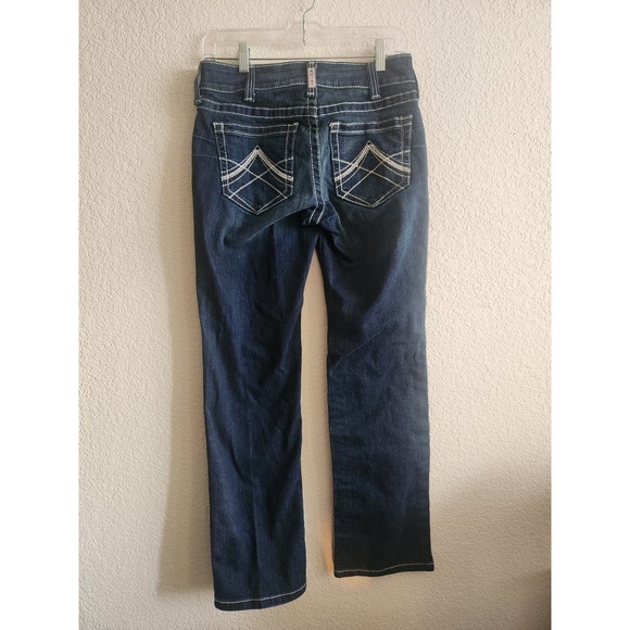 Ariat R.E.A.L Denim Dark Wash Straight Leg Boot Cut Jeans 28s - Picture 2 of 7
